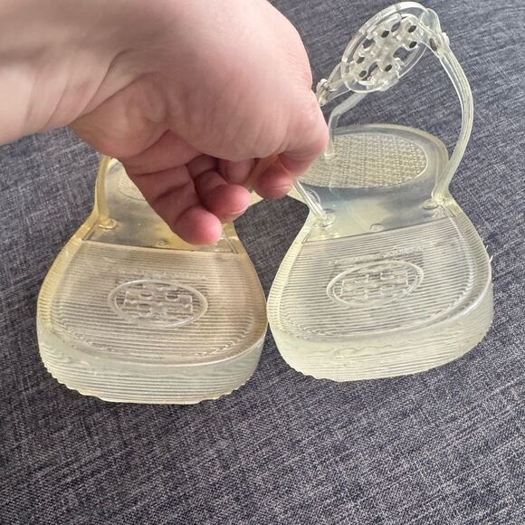 TORY BURCH Women’s Mini Miller Jelly Thong Flip Flop Sandals Clear Sz 8 - Picture 12 of 13